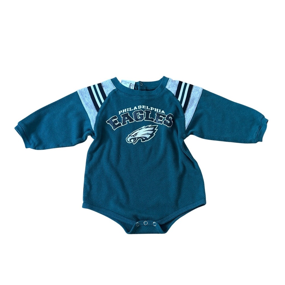 NFL Team Apparel Philadelphia Eagles Bodysuit Baby Green Long Sleeve SIZE 18M